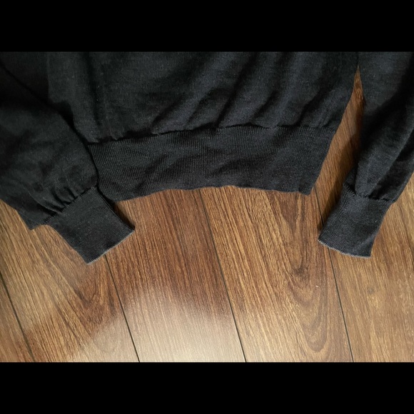 Harry Rosen 100% Merino Wool V-Neck Grey - Picture 3 of 6